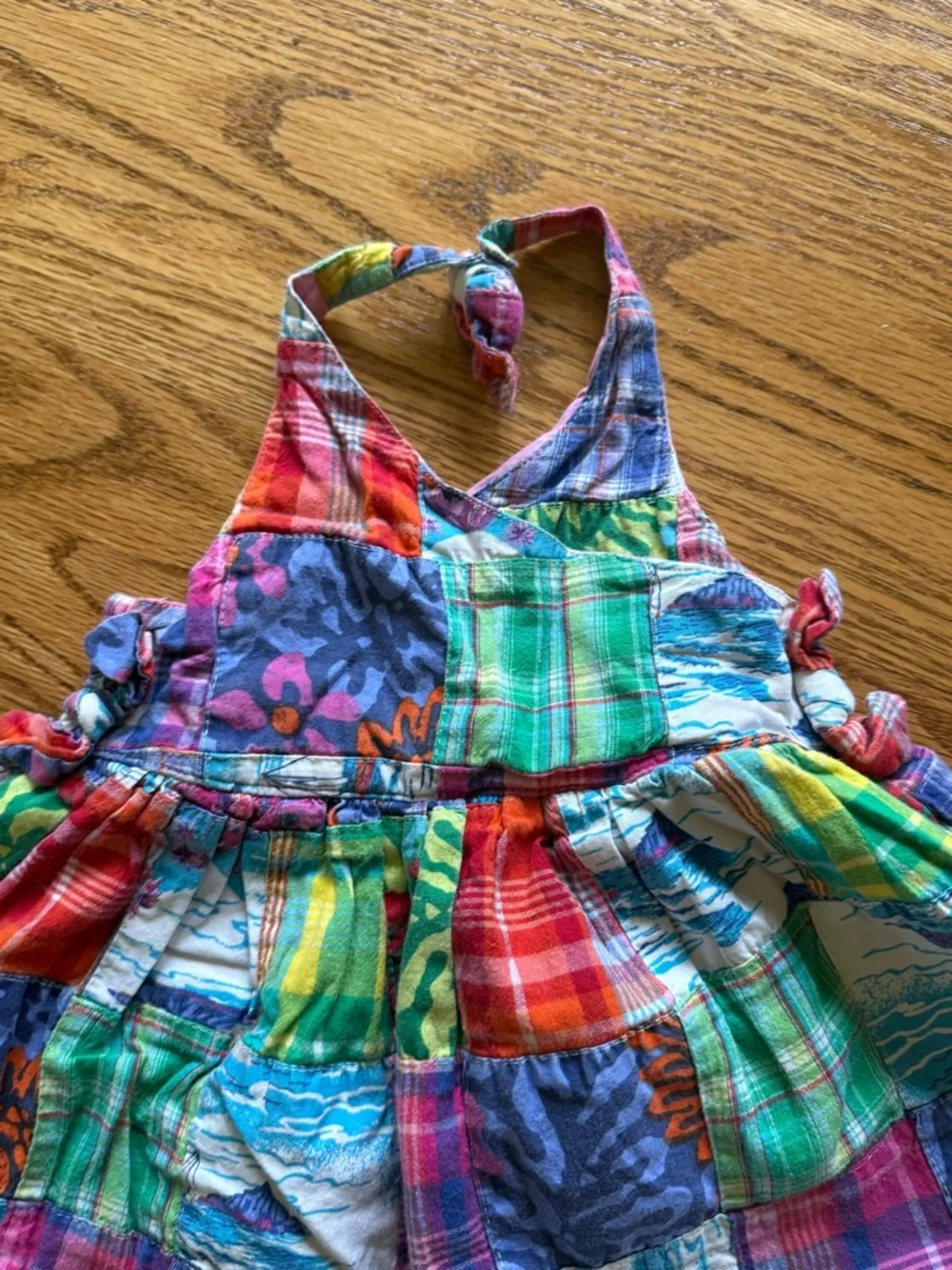 Colorful Patchwork Halter Dress and Bloomer Set - Multicolor - Picture 2 of 4